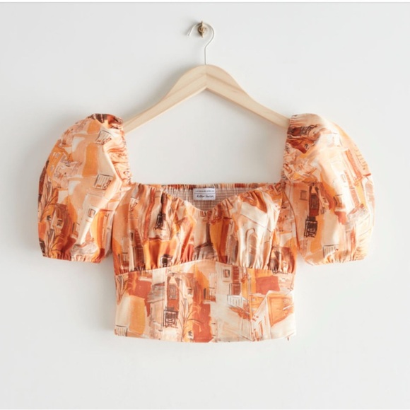 NEW & OTHER STORIES Puff Sleeve Top 4 - Picture 1 of 9
